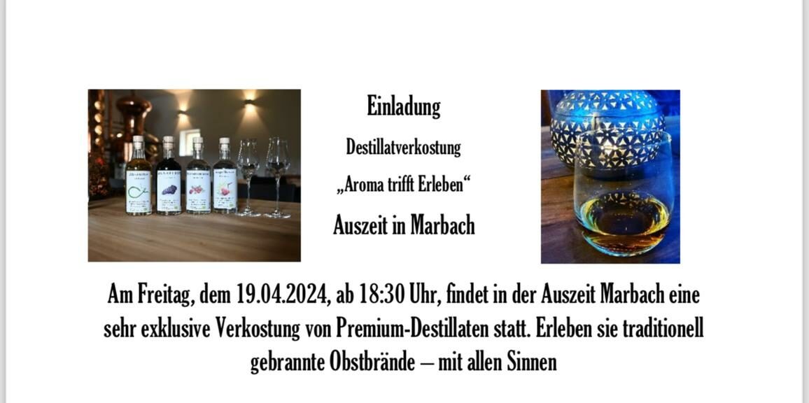 Aroma trifft Erleben – Destillatverkostung 19.04.24